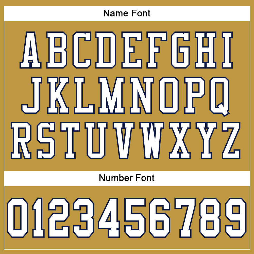 Custom Old Gold White-Navy Mesh Authentic Football Jersey