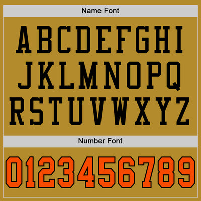 Custom Old Gold Orange-Black Mesh Authentic Football Jersey