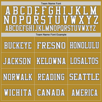 Custom Old Gold Steel Gray-White Mesh Authentic Football Jersey