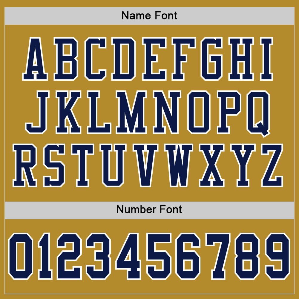 Custom Old Gold Navy-White Mesh Authentic Football Jersey