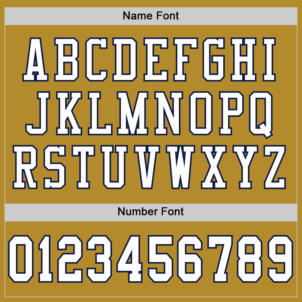 Custom Old Gold White-Navy Mesh Authentic Football Jersey