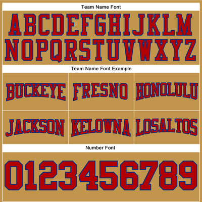 Custom Stitched Old Gold Red-Royal Football Pullover Sweatshirt Hoodie