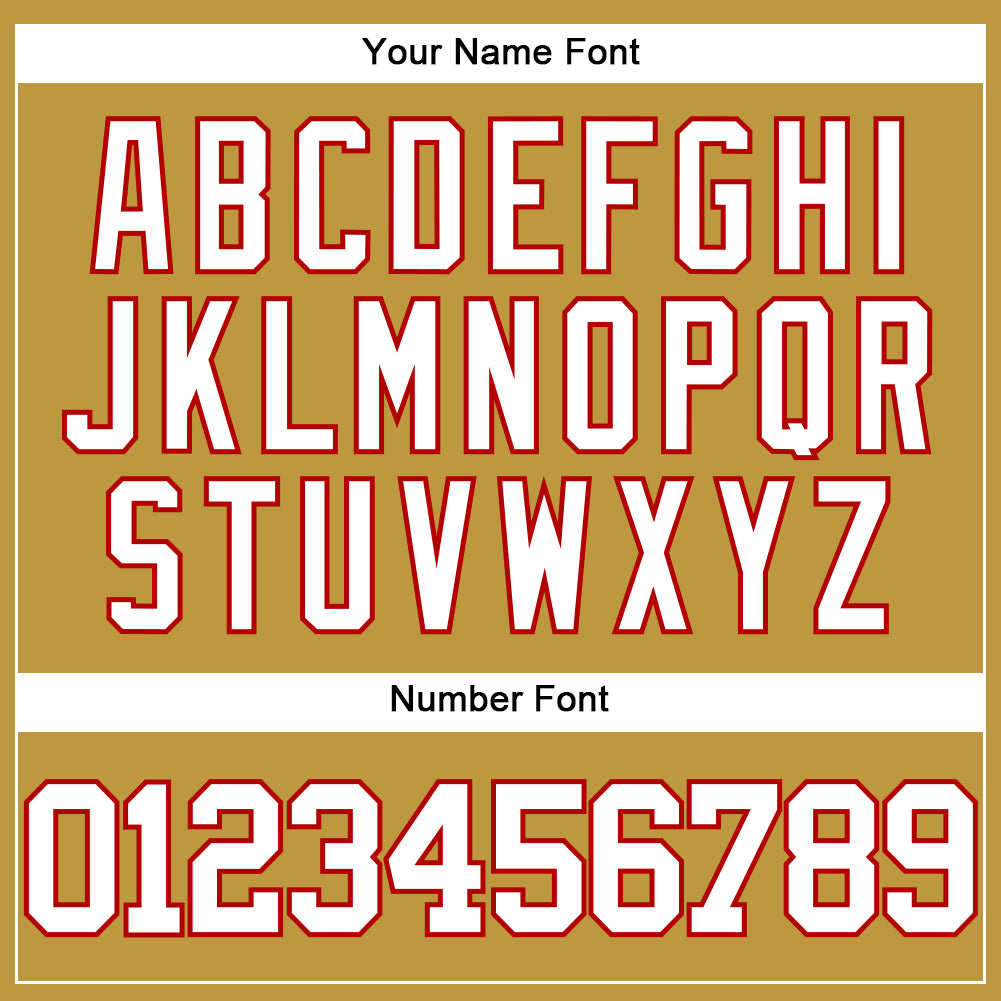 Custom Old Gold White-Red Authentic Baseball Jersey