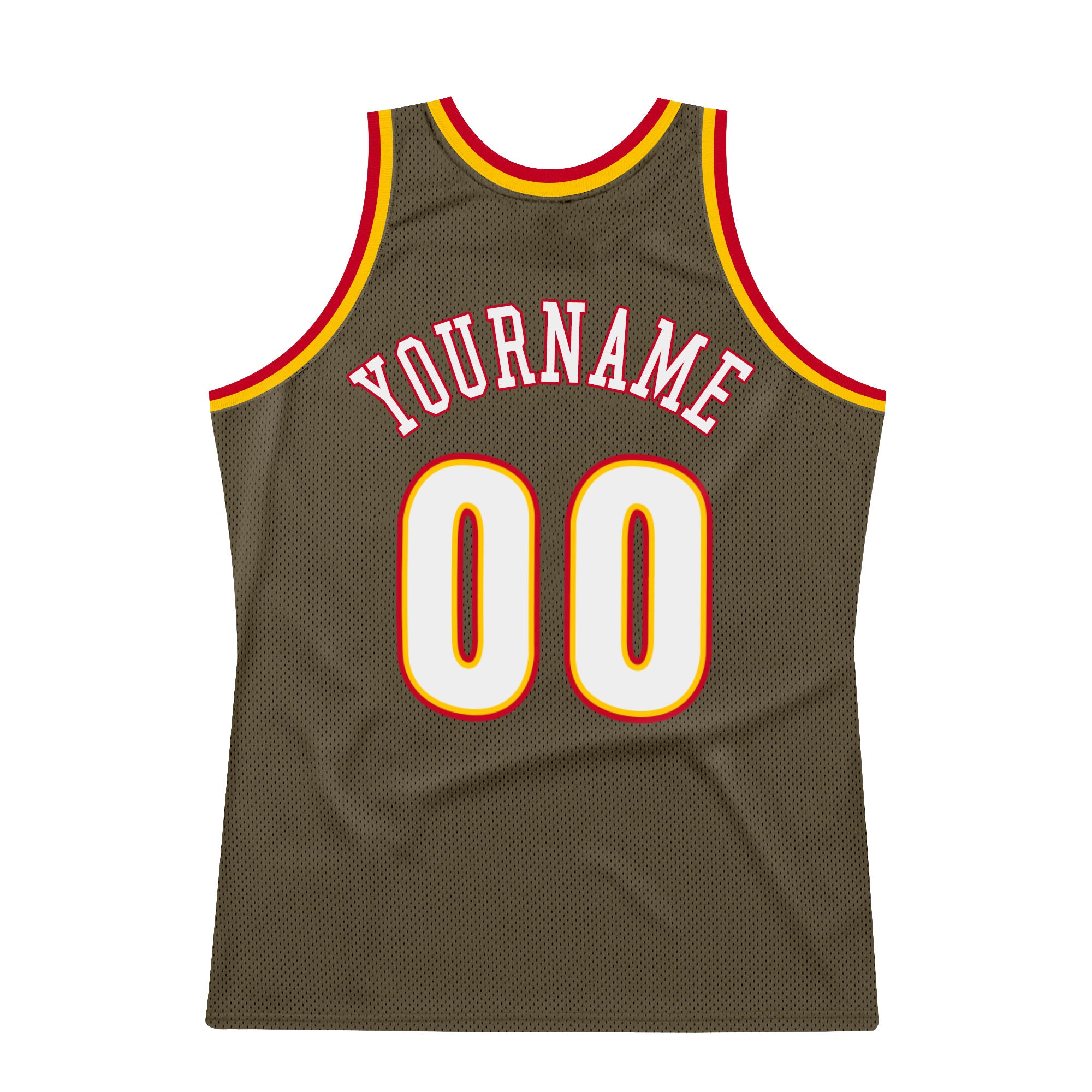 Custom Olive White-Red Authentic Throwback Salute To Service Basketball Jersey