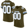 Custom Olive White-Light Blue Mesh Authentic Salute To Service Football Jersey