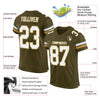 Custom Olive White-Old Gold Mesh Authentic Salute To Service Football Jersey