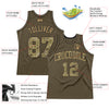 Custom Olive Camo-Old Gold Authentic Throwback Salute To Service  Basketball Jersey