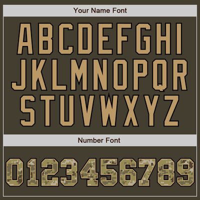 Custom Olive Camo-Old Gold Authentic Throwback Salute To Service  Basketball Jersey