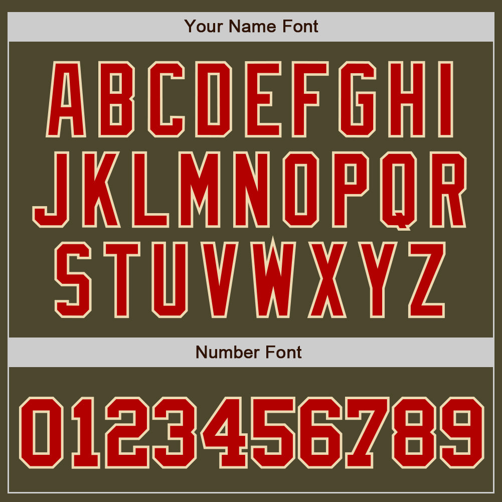 Custom Olive Red-Cream Authentic Salute To Service Baseball Jersey