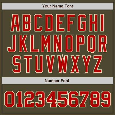 Custom Olive Red-Cream Authentic Salute To Service Baseball Jersey