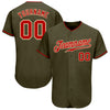 Custom Olive Red-Cream Authentic Salute To Service Baseball Jersey