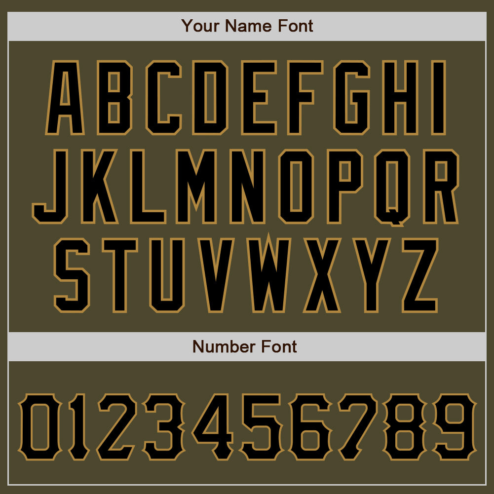 Custom Olive Black-Old Gold Authentic Salute To Service Baseball Jersey