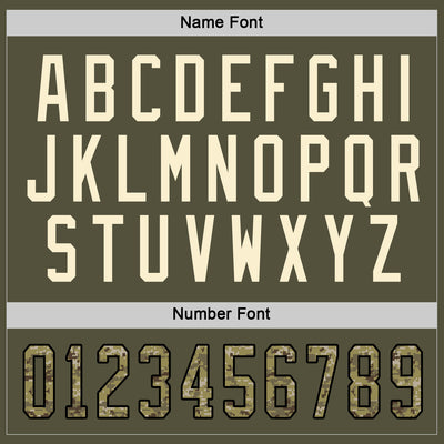 Custom Olive Camo Black-Cream Salute To Service Hockey Jersey