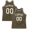 Custom Olive Cream-Black Authentic Throwback Salute To Service Basketball Jersey