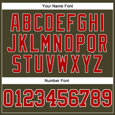 Custom Olive Red-White Authentic Throwback Salute To Service Basketball Jersey