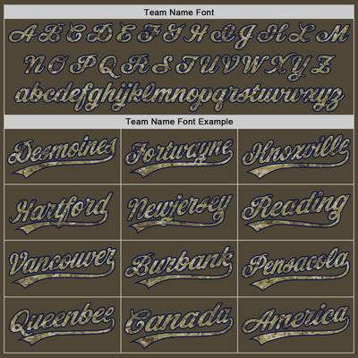 Custom Olive Camo-Navy Authentic Salute To Service Baseball Jersey