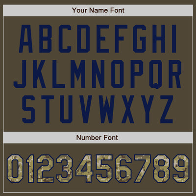 Custom Olive Camo-Navy Authentic Salute To Service Baseball Jersey