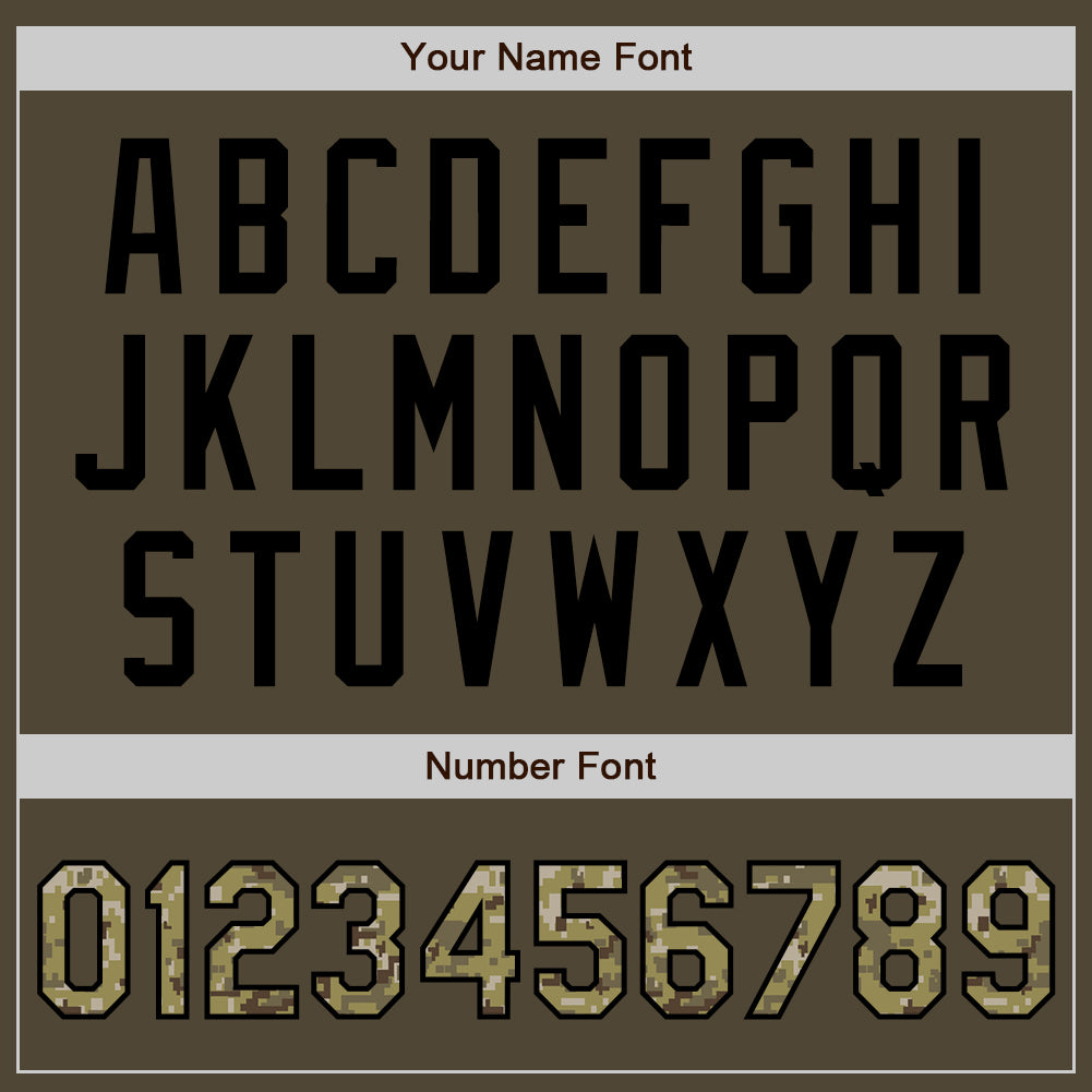 Custom Olive Camo-Black Authentic Salute To Service Baseball Jersey