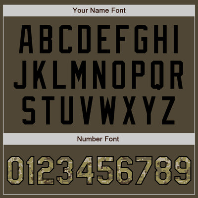 Custom Olive Camo-Black Authentic Salute To Service Baseball Jersey