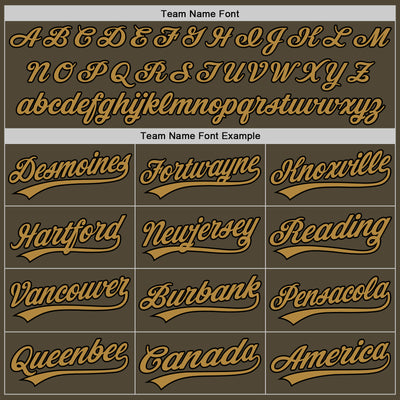 Custom Olive Black-Old Gold Authentic Salute To Service Baseball Jersey