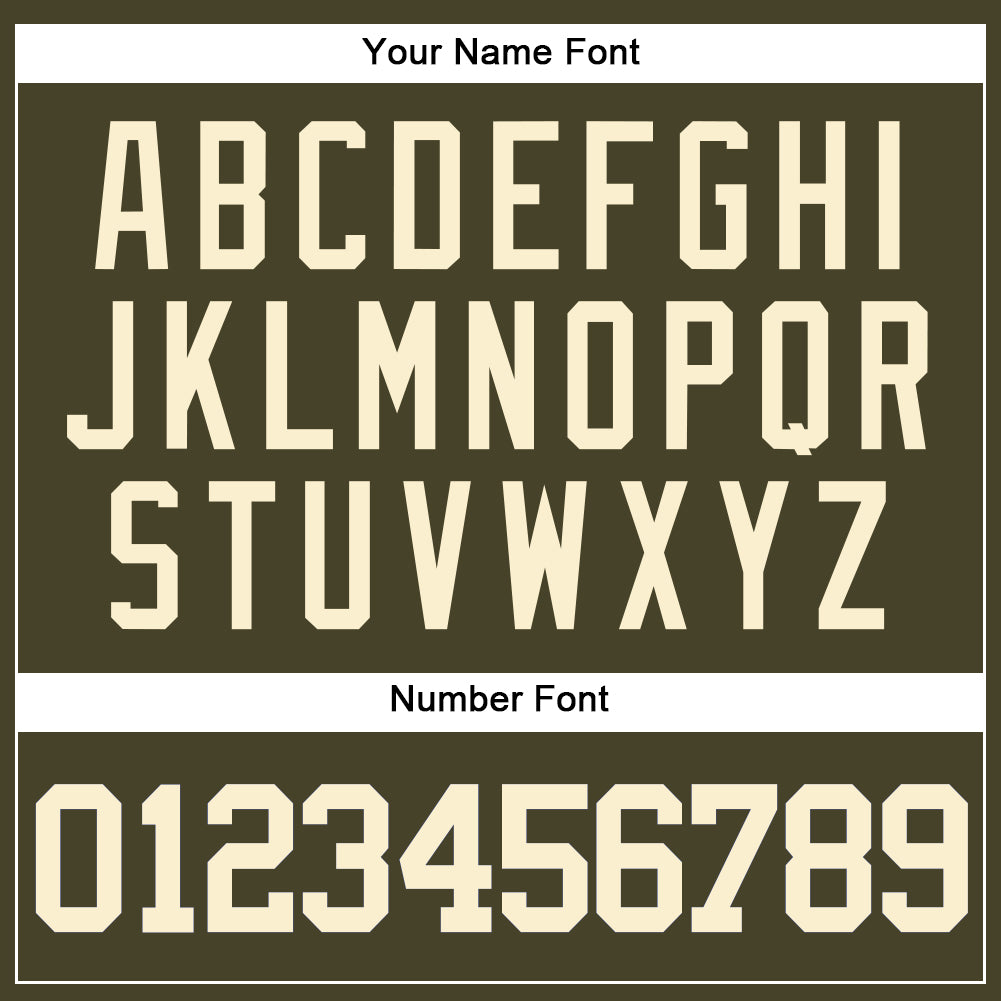 Custom Olive Cream Authentic Salute To Service Baseball Jersey