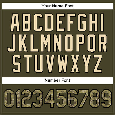 Custom Olive City Cream Pinstripe Camo-Black Authentic Salute To Service Baseball Jersey