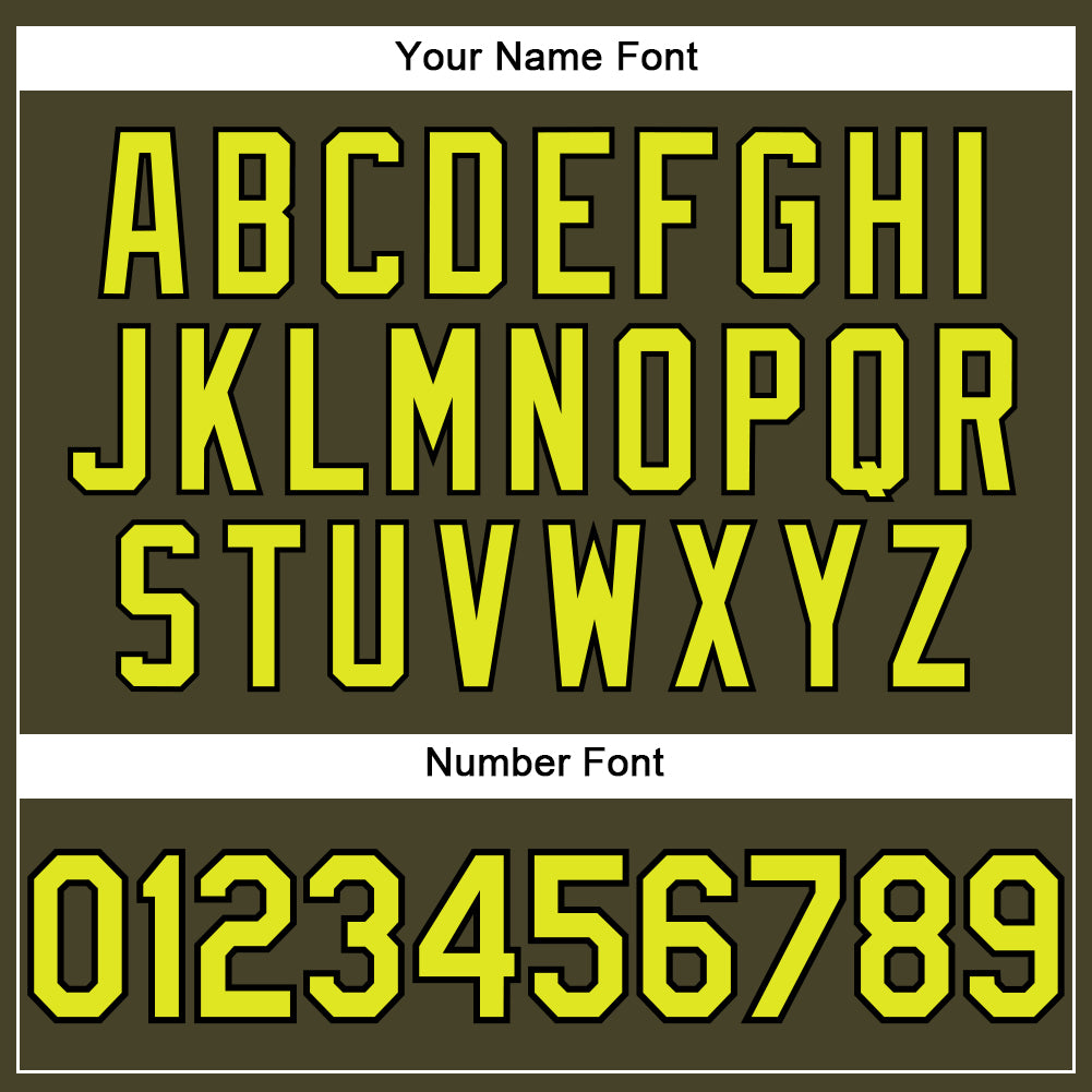 Custom Olive Neon Yellow-Black Performance Salute To Service T-Shirt