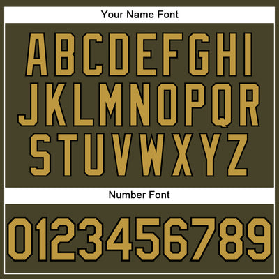 Custom Olive Old Gold-Black Performance Salute To Service T-Shirt