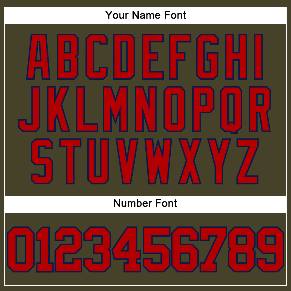 Custom Olive Red-Navy Authentic Salute To Service Baseball Jersey