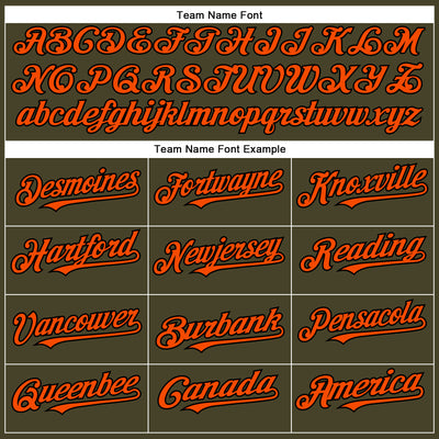 Custom Olive Orange-Black Authentic Salute To Service Baseball Jersey