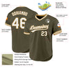 Custom Olive White-Old Gold Authentic Throwback Salute To Service Baseball Jersey