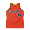Custom Orange Navy-Gold Authentic Throwback Basketball Jersey