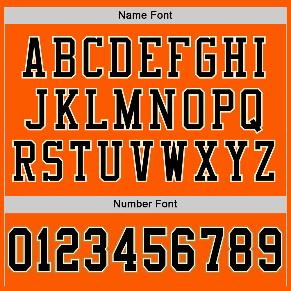 Custom Orange Black-Old Gold Mesh Authentic Throwback Football Jersey