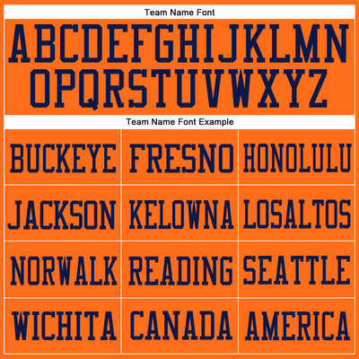Custom Orange Orange-Navy Mesh Authentic Football Jersey