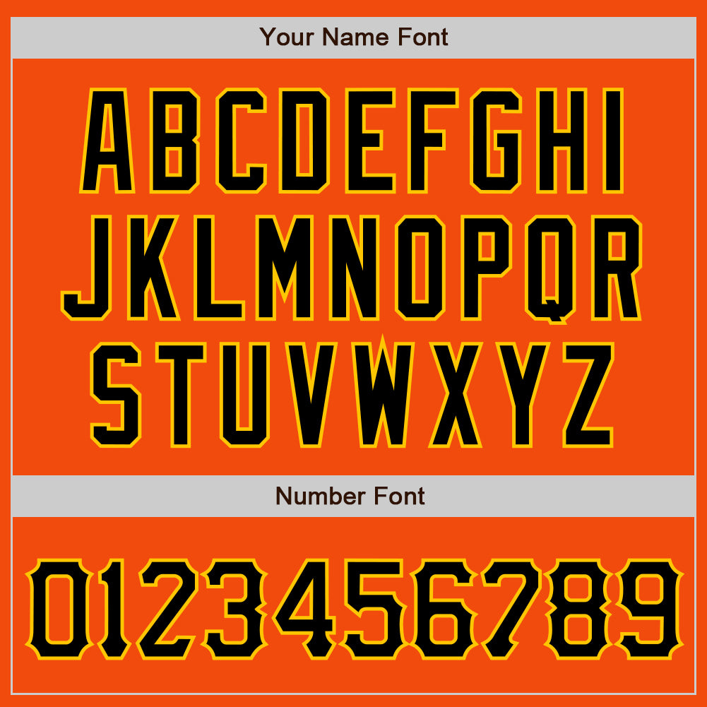 Custom Orange Gold Pinstripe Black-Gold Authentic Baseball Jersey