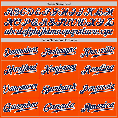 Custom Orange White Pinstripe Navy-White Authentic Baseball Jersey