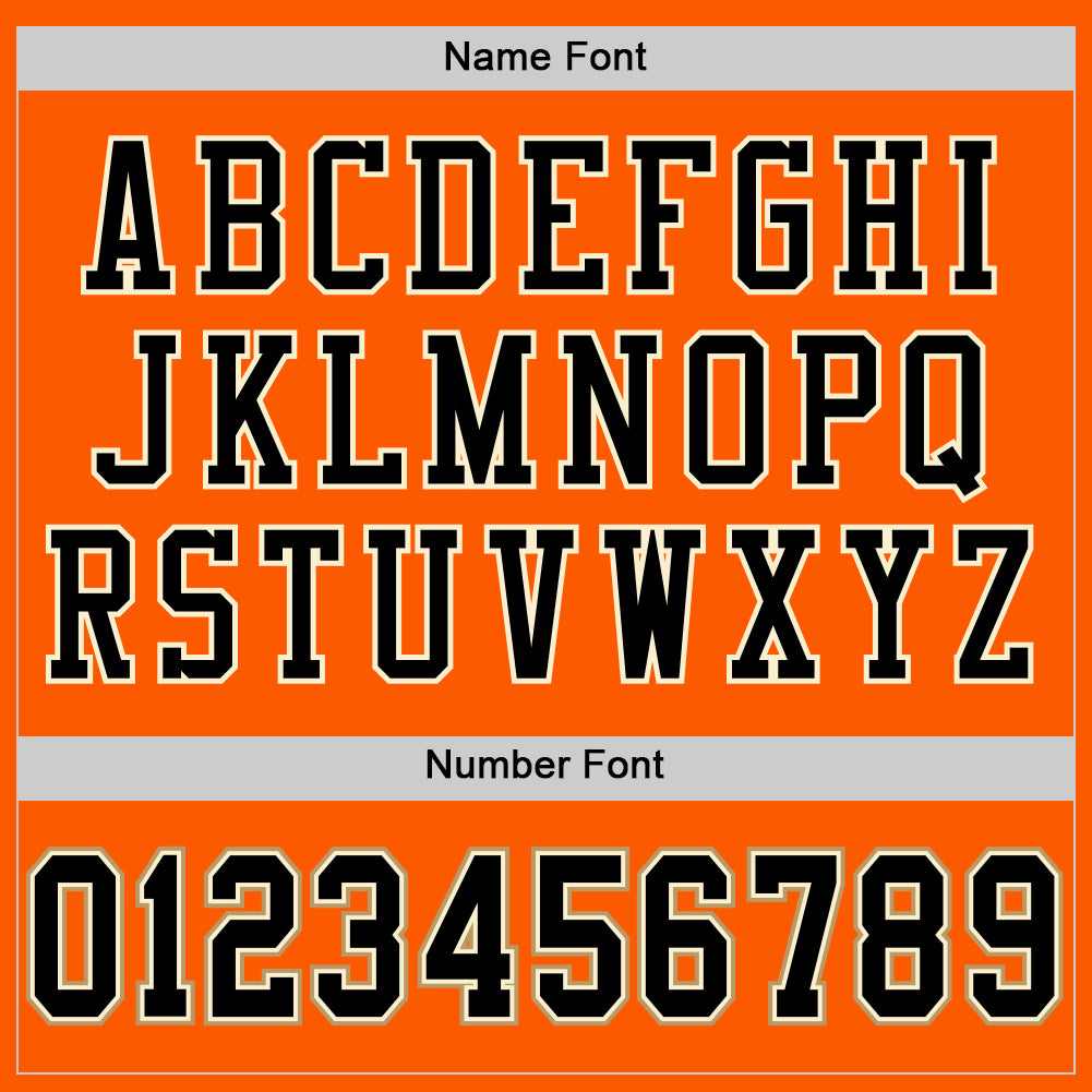 Custom Orange Black-Old Gold Mesh Authentic Throwback Football Jersey