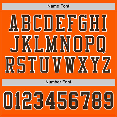 Custom Orange Brown-White Mesh Authentic Throwback Football Jersey