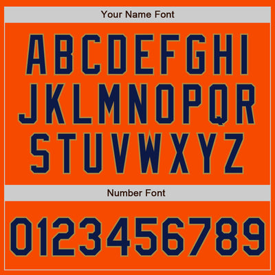 Custom Orange Navy-Old Gold Authentic Baseball Jersey