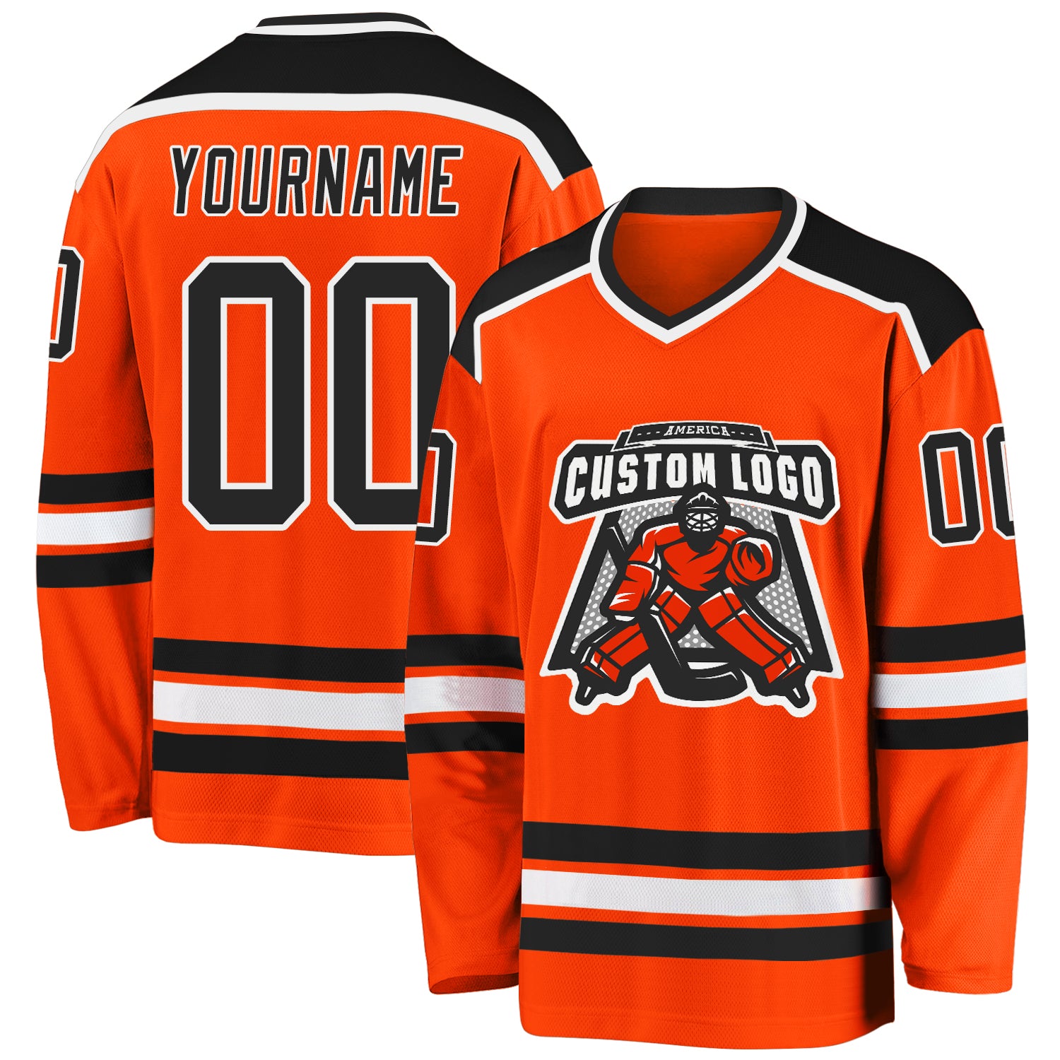 ASOS Design Oversized Hockey Jersey with City Print in Black and Orange