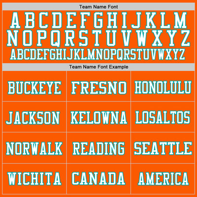 Custom Orange Aqua-White Mesh Authentic Football Jersey