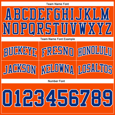 Custom Orange Royal-White Authentic Throwback Basketball Shorts