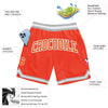 Custom Orange Orange-Gray Authentic Throwback Basketball Shorts
