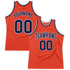 Custom Orange Navy-Gray Authentic Throwback Basketball Jersey