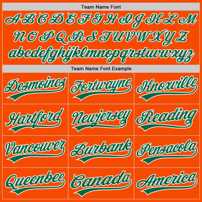 Custom Orange Kelly Green Pinstripe Kelly Green-White Authentic Baseball Jersey