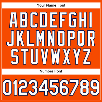 Custom Orange White-Navy Performance T-Shirt