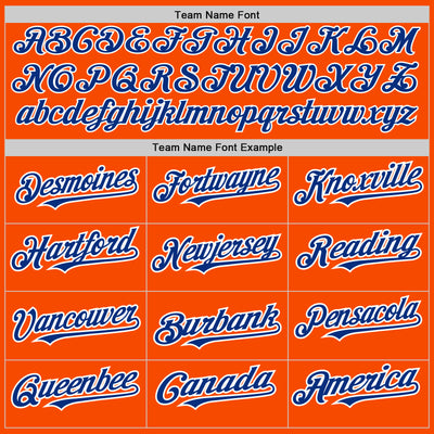 Custom Orange Royal-White Authentic Baseball Jersey