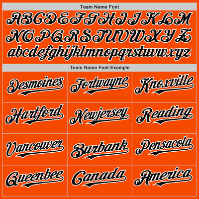 Custom Orange Black-White Authentic Baseball Jersey