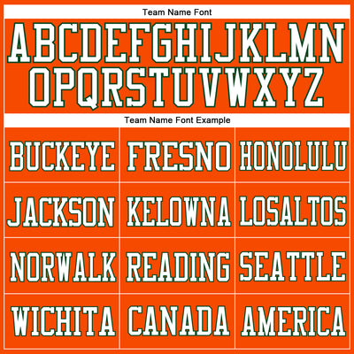 Custom Orange White-Green Mesh Authentic Football Jersey