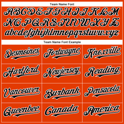 Custom Orange Black-White Authentic Baseball Jersey